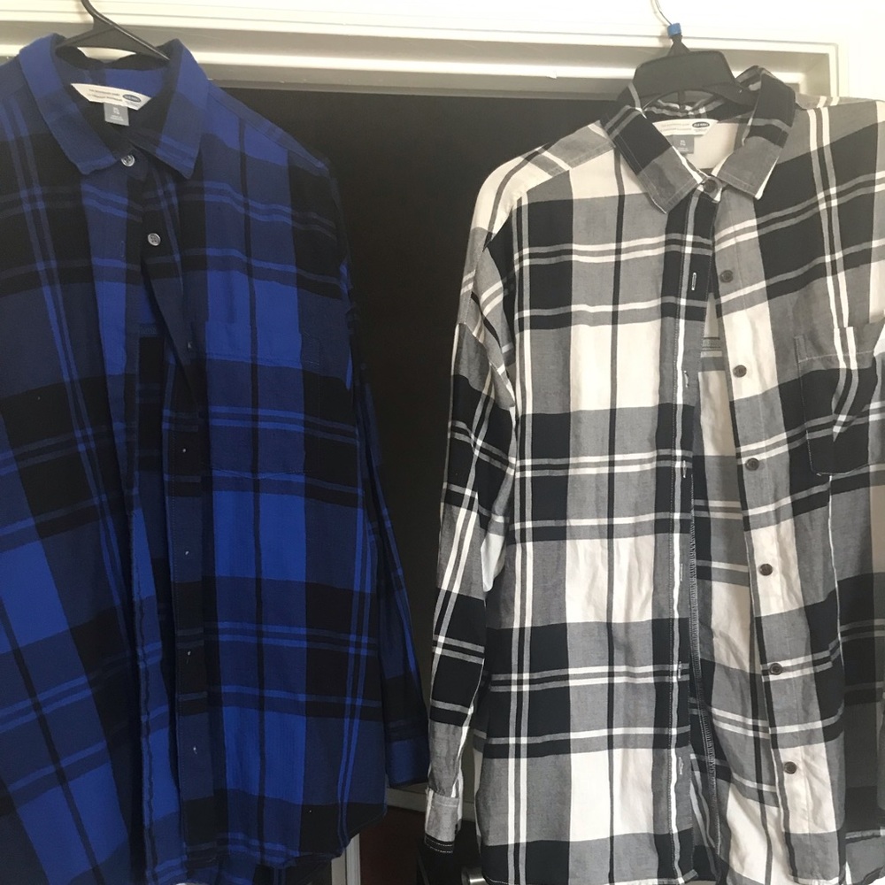 TWO LOT... OLD NAVY BOYFRIEND SHIRTS